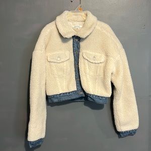 Cropped teddy jacket